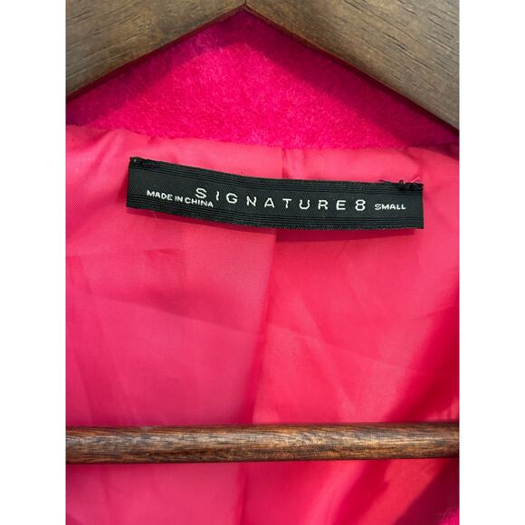 Signature 8 Hot Pink Biker Jacket Zipper Pockets Women Size S (Closer to XS) - Picture 3 of 4